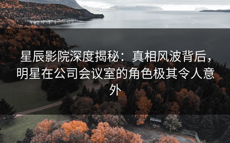 星辰影院深度揭秘:真相风波背后,明星在公司会议室的角色极其令人意外 星辰影院深度揭秘:真相风波背后,明星在公司会议室的角色极其令人意外