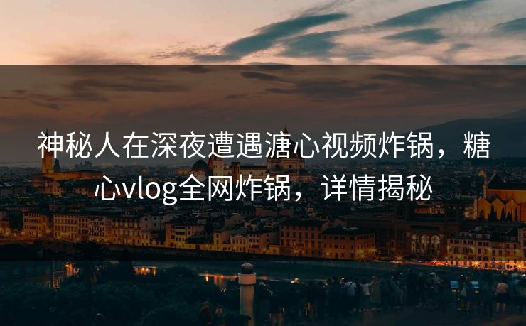 神秘人在深夜遭遇溏心视频炸锅，糖心vlog全网炸锅，详情揭秘